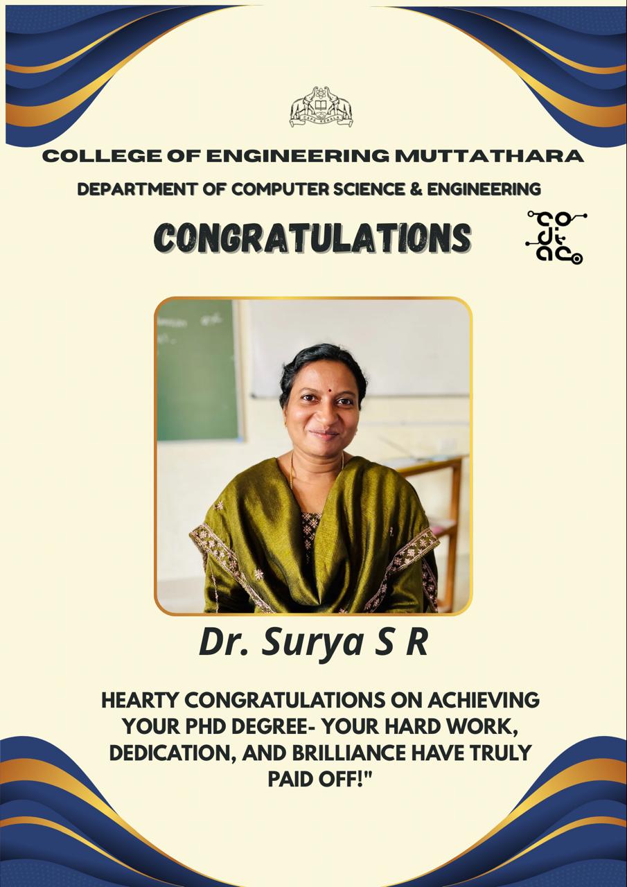 Dr. Surya S R PhD